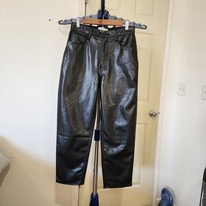 Abercrombie & Fitch The Ankle Stright Ultra Highrise Vegan Leather Pants